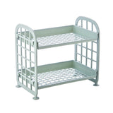 Rack de almacenamiento de plástico Accesorios de baño Soporte de estante de 2 niveles Independiente Cocina duradera Organización del hogar Bastidores de almacenamiento
