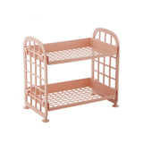 Rack de almacenamiento de plástico Accesorios de baño Soporte de estante de 2 niveles Independiente Cocina duradera Organización del hogar Bastidores de almacenamiento